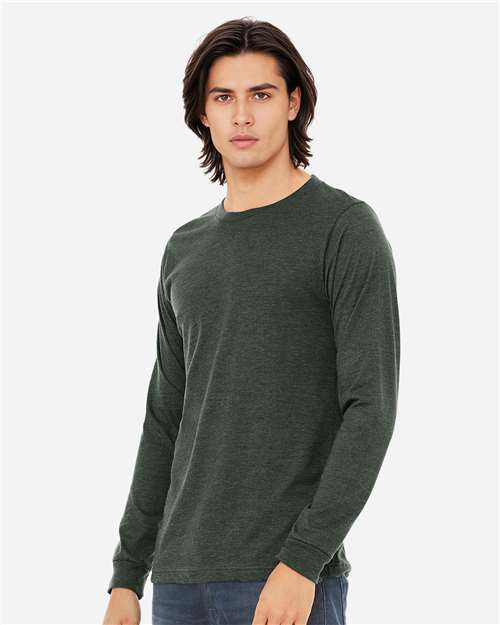 BELLA + CANVAS Heather CVC Long Sleeve Tee 3501CVC