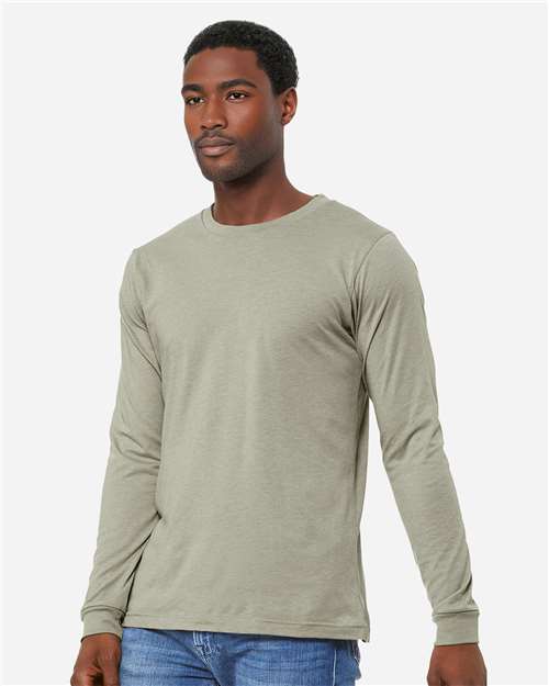 BELLA + CANVAS Heather CVC Long Sleeve Tee 3501CVC