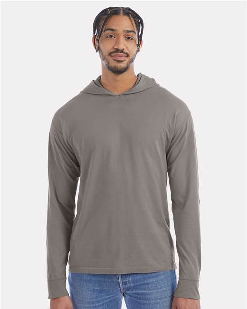 ComfortWash by Hanes Unisex Garment-Dyed Jersey Hooded Long Sleeve T-Shirt GDH280