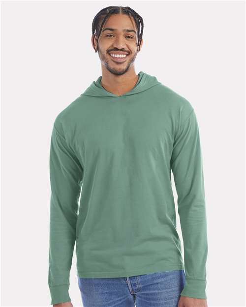 ComfortWash by Hanes Unisex Garment-Dyed Jersey Hooded Long Sleeve T-Shirt GDH280