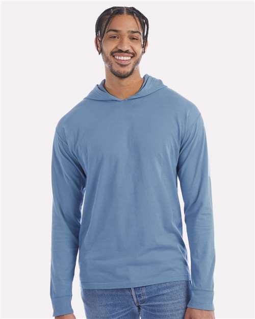 ComfortWash by Hanes Unisex Garment-Dyed Jersey Hooded Long Sleeve T-Shirt GDH280