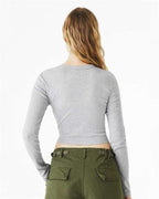 BELLA + CANVAS Women's Micro Rib Long Sleeve Baby Tee 1501