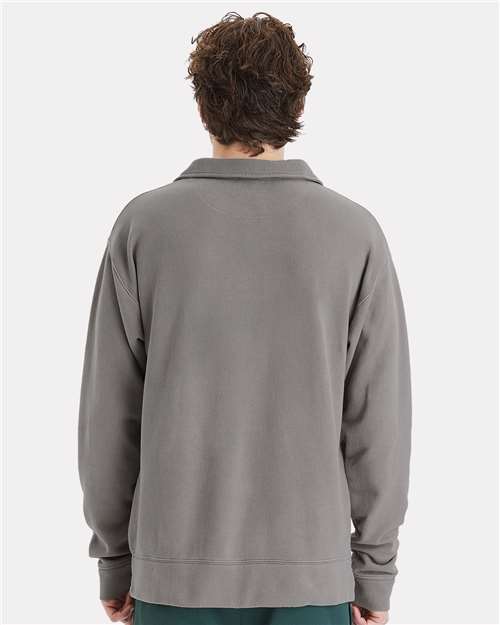 ComfortWash by Hanes Unisex Garment-Dyed Polo Collar Sweatshirt GDH490