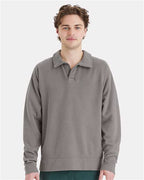 ComfortWash by Hanes Unisex Garment-Dyed Polo Collar Sweatshirt GDH490