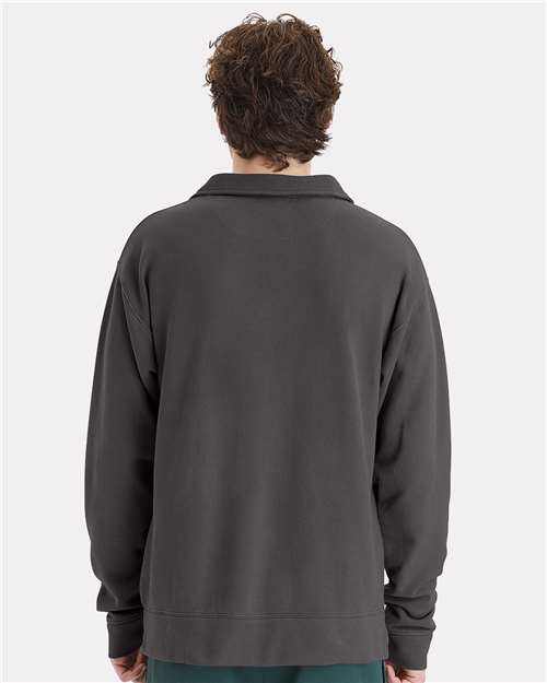 ComfortWash by Hanes Unisex Garment-Dyed Polo Collar Sweatshirt GDH490