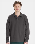 ComfortWash by Hanes Unisex Garment-Dyed Polo Collar Sweatshirt GDH490