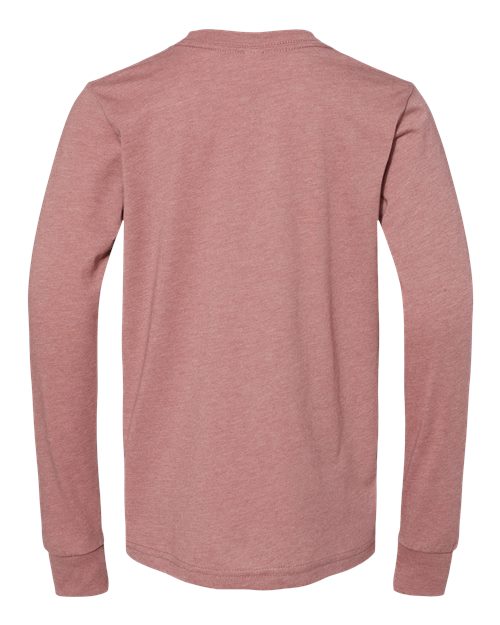 BELLA + CANVAS Youth Heather CVC Long Sleeve Tee 3501YCVC