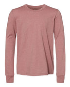 BELLA + CANVAS Youth Heather CVC Long Sleeve Tee 3501YCVC