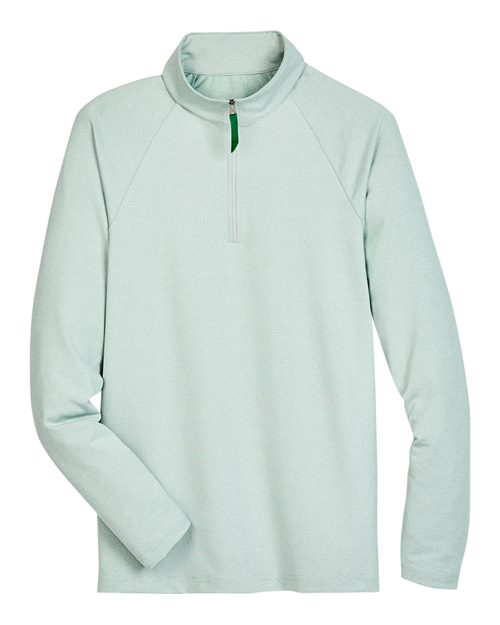 Devon & Jones Men's CrownLux Performance® Clubhouse Micro-Stripe Quarter-Zip Pullover DG480