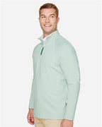 Devon & Jones Men's CrownLux Performance® Clubhouse Micro-Stripe Quarter-Zip Pullover DG480