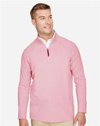 Devon & Jones Men's CrownLux Performance® Clubhouse Micro-Stripe Quarter-Zip Pullover DG480