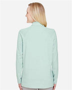 Devon & Jones Women's CrownLux Performance® Clubhouse Micro-Stripe Quarter-Zip Pullover DG480W