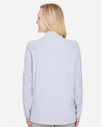 Devon & Jones Women's CrownLux Performance® Clubhouse Micro-Stripe Quarter-Zip Pullover DG480W