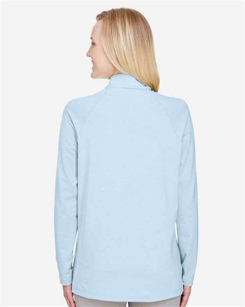 Devon & Jones Women's CrownLux Performance® Clubhouse Micro-Stripe Quarter-Zip Pullover DG480W