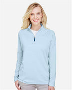 Devon & Jones Women's CrownLux Performance® Clubhouse Micro-Stripe Quarter-Zip Pullover DG480W