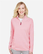 Devon & Jones Women's CrownLux Performance® Clubhouse Micro-Stripe Quarter-Zip Pullover DG480W