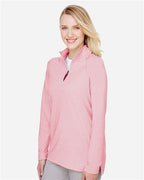 Devon & Jones Women's CrownLux Performance® Clubhouse Micro-Stripe Quarter-Zip Pullover DG480W