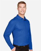 Devon & Jones Men's CrownLux Performance® Plaited Long Sleeve Polo DG20L