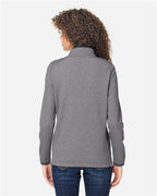 CORE365 Women's Venture Heathered Stripe Quarter-Zip Pullover CE73W