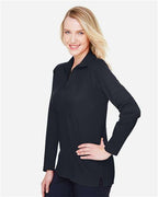 Devon & Jones Women's CrownLux Performance® Plaited Long Sleeve Polo DG20LW