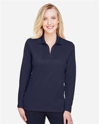 Devon & Jones Women's CrownLux Performance® Plaited Long Sleeve Polo DG20LW