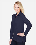 Devon & Jones Women's CrownLux Performance® Plaited Long Sleeve Polo DG20LW