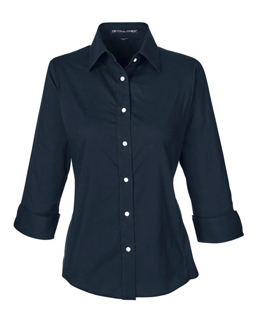 Devon & Jones Women's Perfect Fit™ Three-Quarter Sleeve Stretch Poplin Dress Shirt DP625W