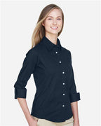 Devon & Jones Women's Perfect Fit™ Three-Quarter Sleeve Stretch Poplin Dress Shirt DP625W