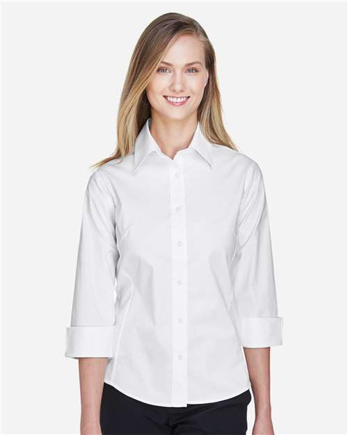 Devon & Jones Women's Perfect Fit™ Three-Quarter Sleeve Stretch Poplin Dress Shirt DP625W