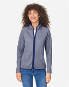 CORE365 Women's Venture Heathered Stripe Full-Zip Jacket CE72W