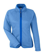 CORE365 Women's Venture Heathered Stripe Full-Zip Jacket CE72W