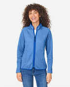 CORE365 Women's Venture Heathered Stripe Full-Zip Jacket CE72W
