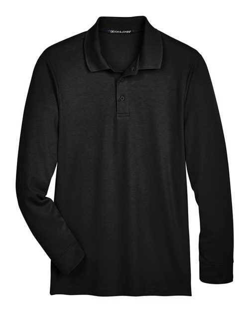 Devon & Jones Men's Tall CrownLux Performance® Plaited Long Sleeve Polo DG20LT