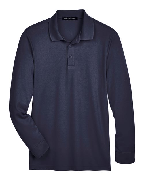 Devon & Jones Men's Tall CrownLux Performance® Plaited Long Sleeve Polo DG20LT