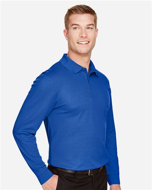 Devon & Jones Men's Tall CrownLux Performance® Plaited Long Sleeve Polo DG20LT