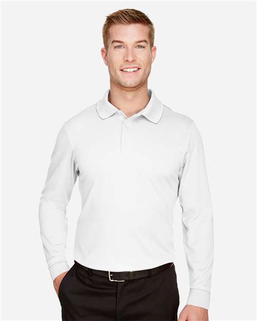 Devon & Jones Men's Tall CrownLux Performance® Plaited Long Sleeve Polo DG20LT
