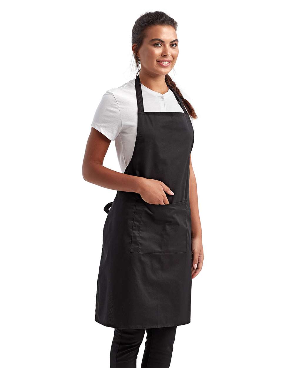 Recycled Bib Apron with Pocket