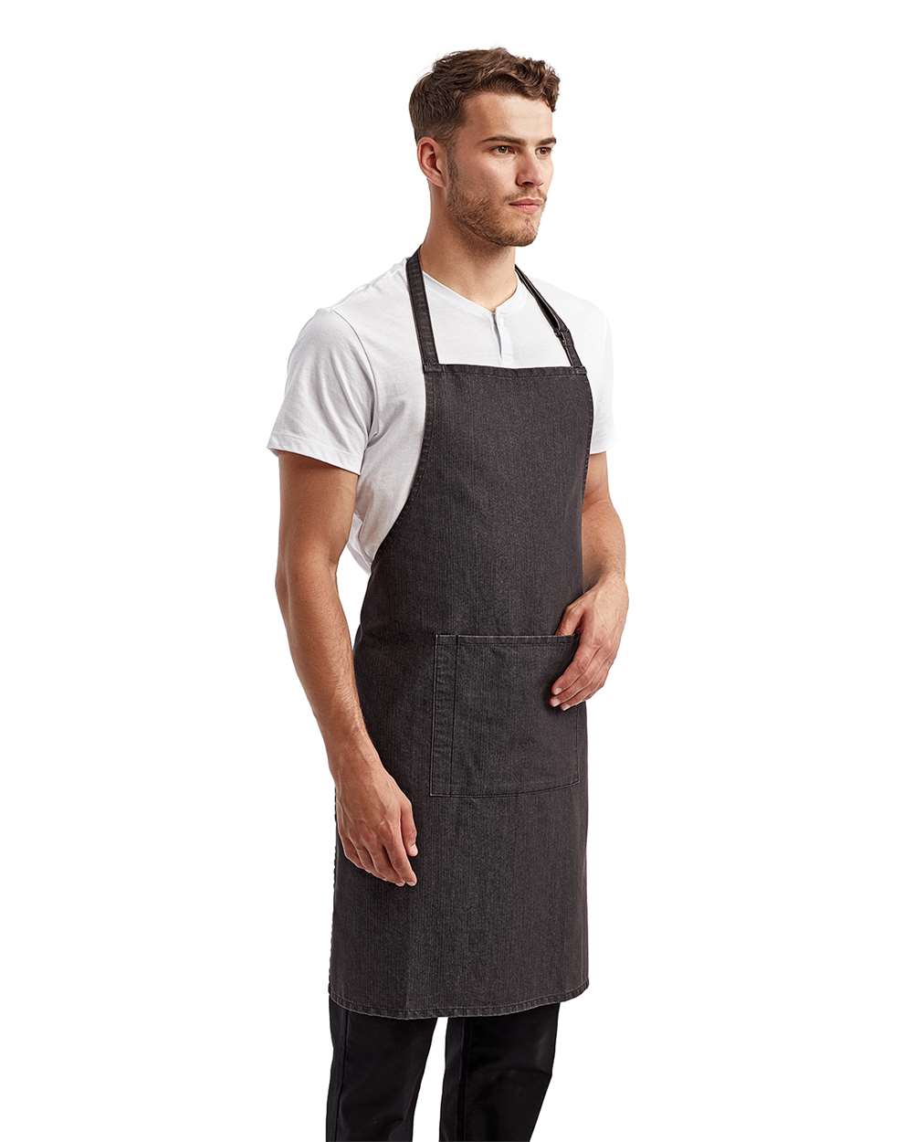 Recycled Bib Apron with Pocket