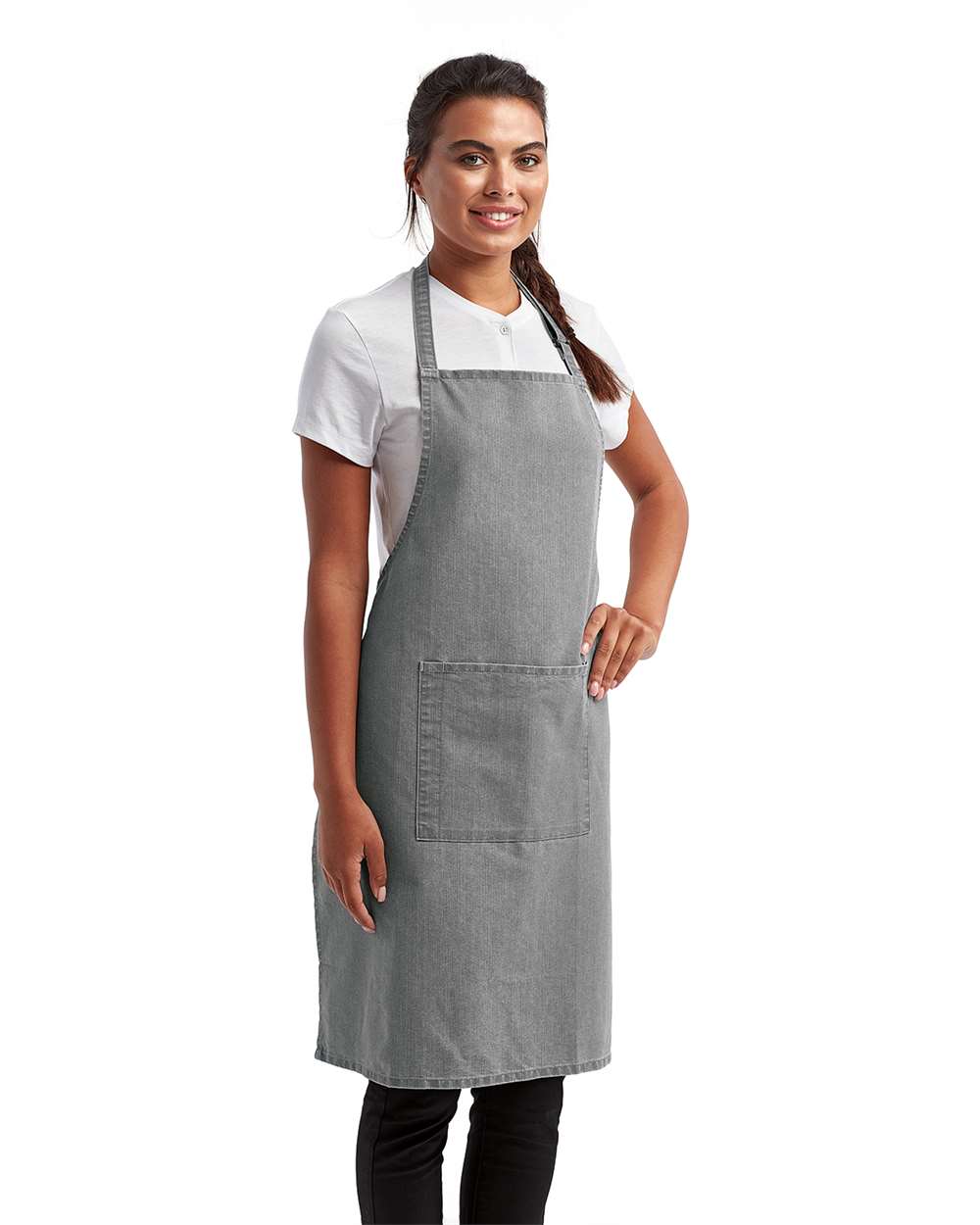 Recycled Bib Apron with Pocket