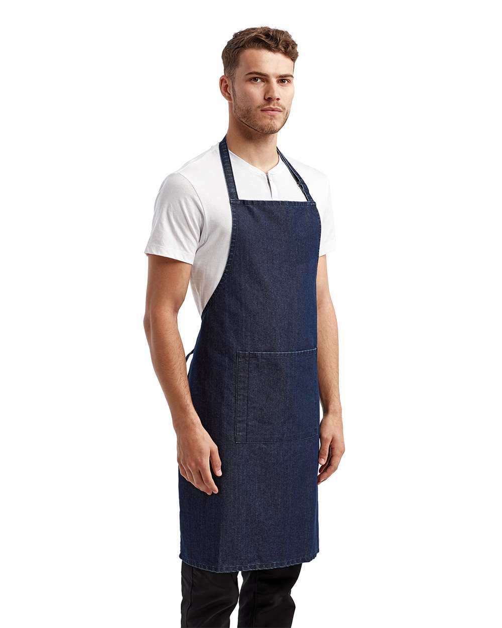 Recycled Bib Apron with Pocket