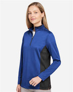 Harriton Women's Flash Snag Protection Plus IL Colorblock Quarter-Zip Pullover M786W