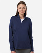 Adidas Women's Textured Stripe Quarter-Zip Pullover A709