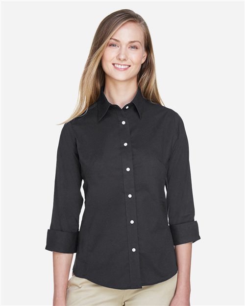 Devon & Jones Women's Perfect Fit™ Three-Quarter Sleeve Stretch Poplin Dress Shirt DP625W