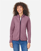 CORE365 Women's Venture Heathered Stripe Full-Zip Jacket CE72W