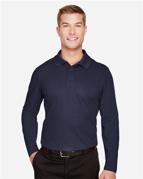 Devon & Jones Men's Tall CrownLux Performance® Plaited Long Sleeve Polo DG20LT