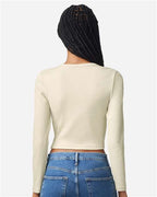 American Apparel Women's Baby Rib Long Sleeve Cropped Tee BR2107