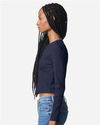 American Apparel Women's Baby Rib Long Sleeve Cropped Tee BR2107