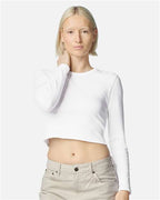 American Apparel Women's Baby Rib Long Sleeve Cropped Tee BR2107