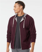 Independent Trading Co. Unisex Heathered French Terry Full-Zip Hooded Sweatshirt PRM90HTZ