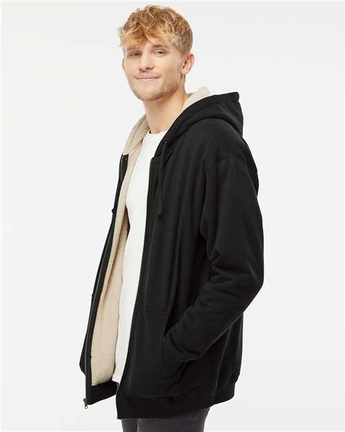 Independent Trading Co. Men's Sherpa-Lined Full-Zip Hooded Sweatshirt EXP40SHZ